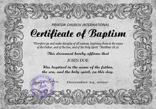 baptism, baptism, church, certificate