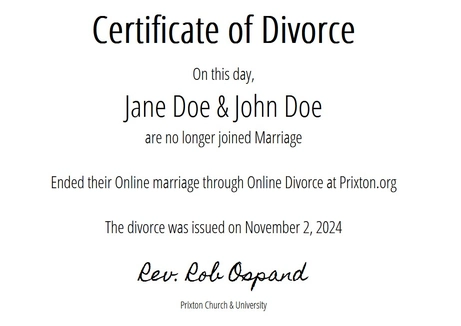 Divorce Online with Certificate of Divorce
